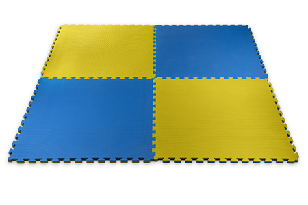 Mata puzzle Eco-Line 100x100x2cm niebiesko - żółta