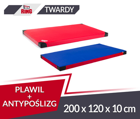Materac PVC 200x120x10, Twardszy R90 + antypoślizg - Czerwony